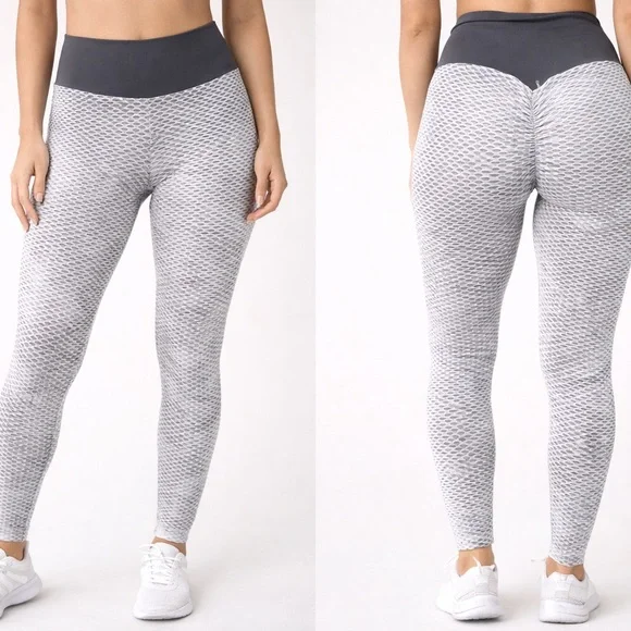 TIKTok VIRAL honeycomb textured leggings 
 sculpts high waist booty lift Size M - Picture 3 of 5